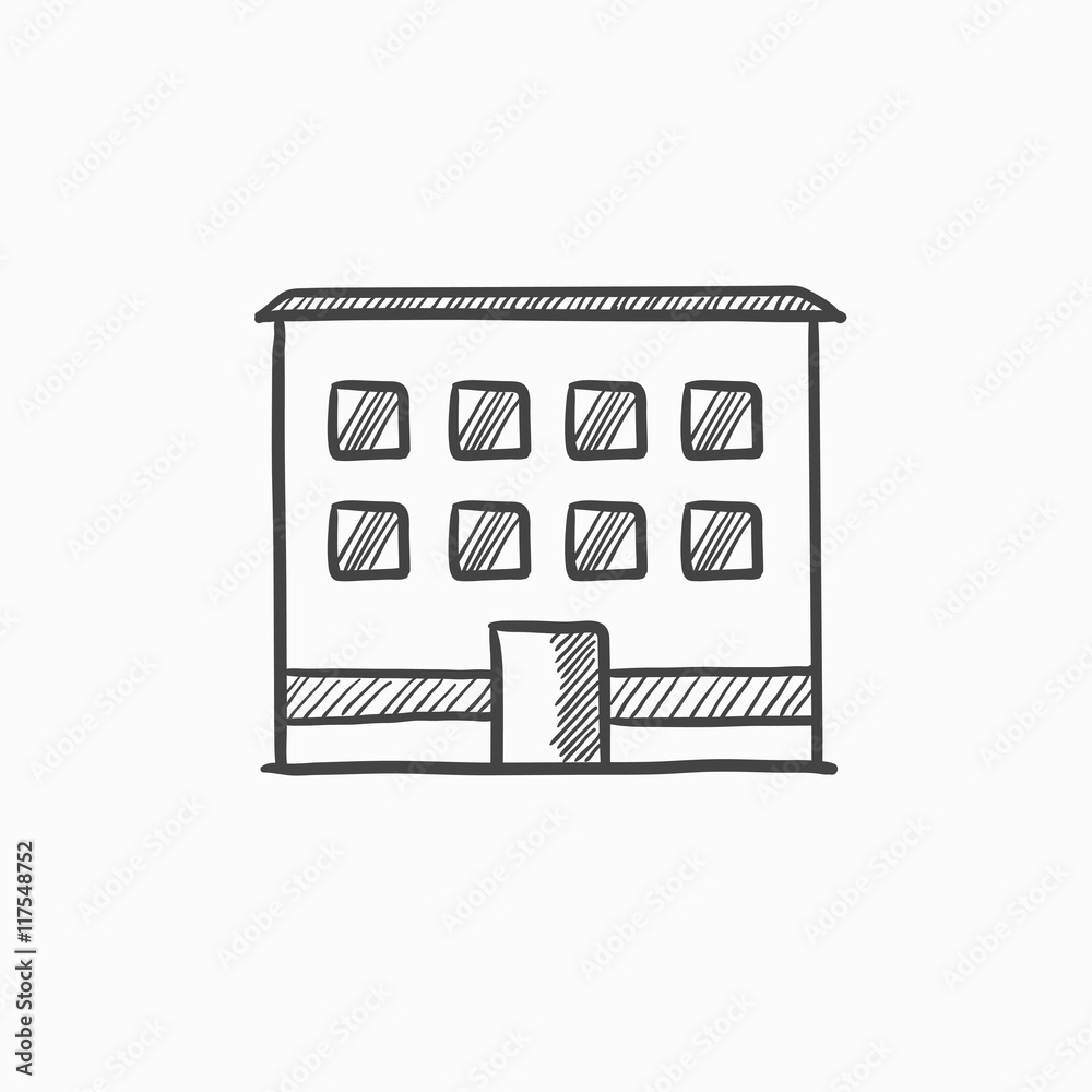 Office building sketch icon. Office building sketch icon.
