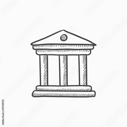 Museum sketch icon.