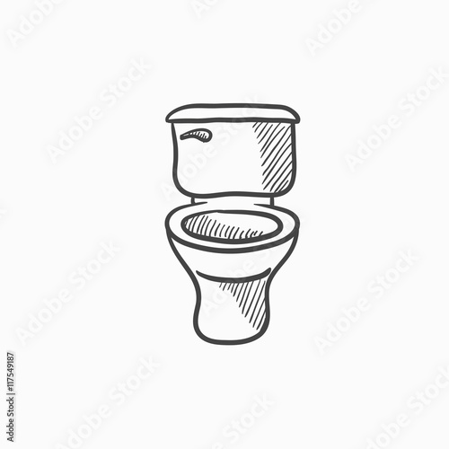 Lavatory bowl sketch icon.