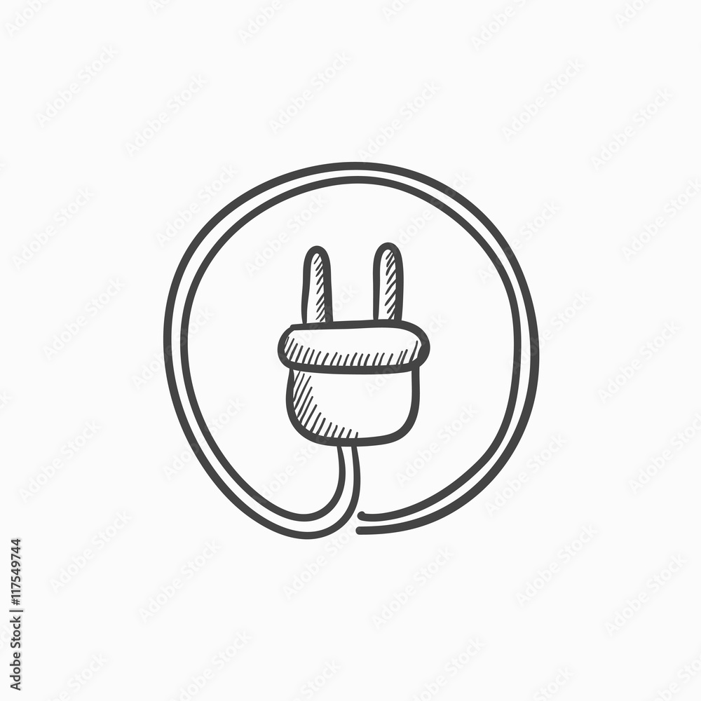 Plug sketch icon. Plug sketch icon.