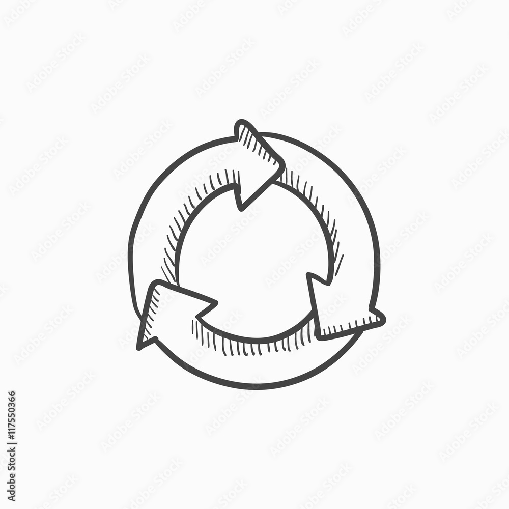 Arrows circle sketch icon. Arrows circle sketch icon.