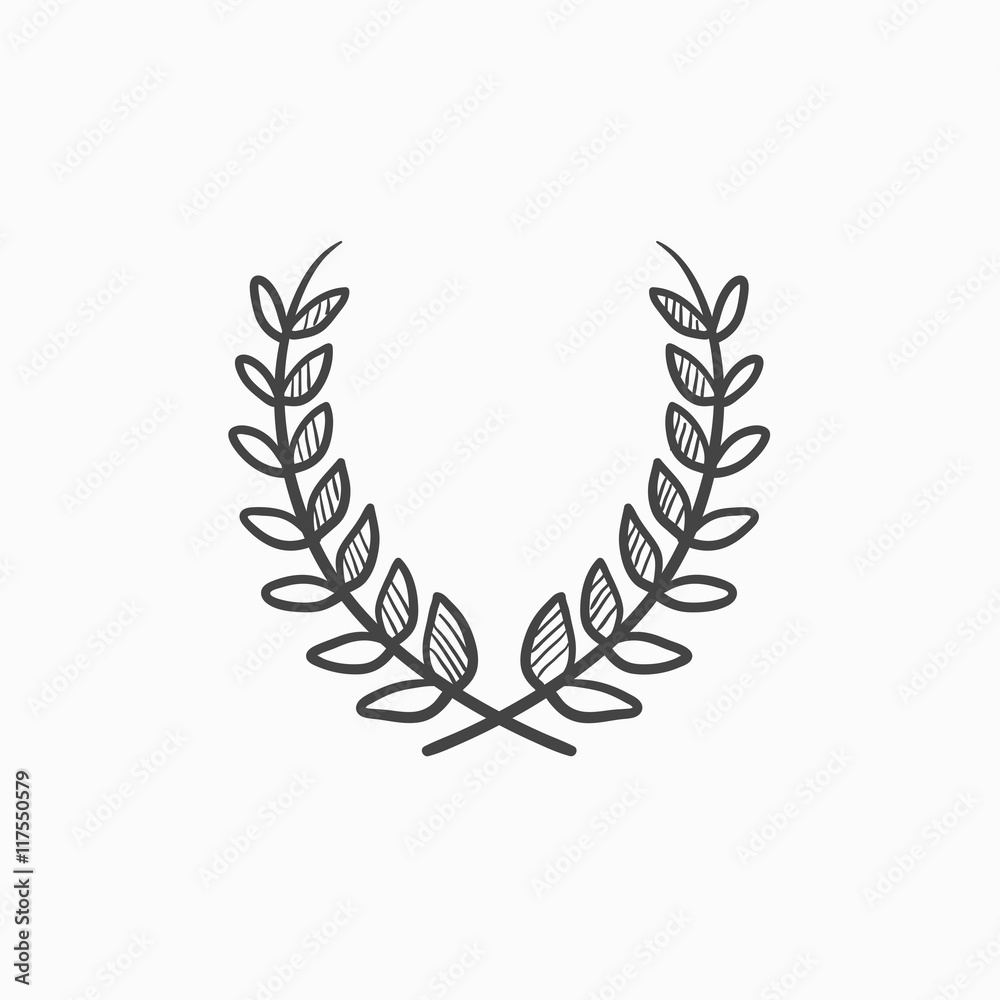 Laurel wreath sketch icon. Laurel wreath sketch icon.