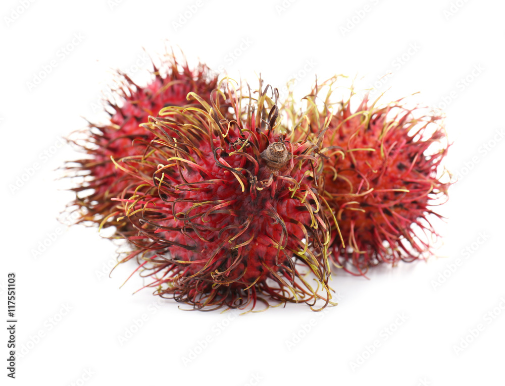 Fototapeta premium Juicy Rambutans na białym tle