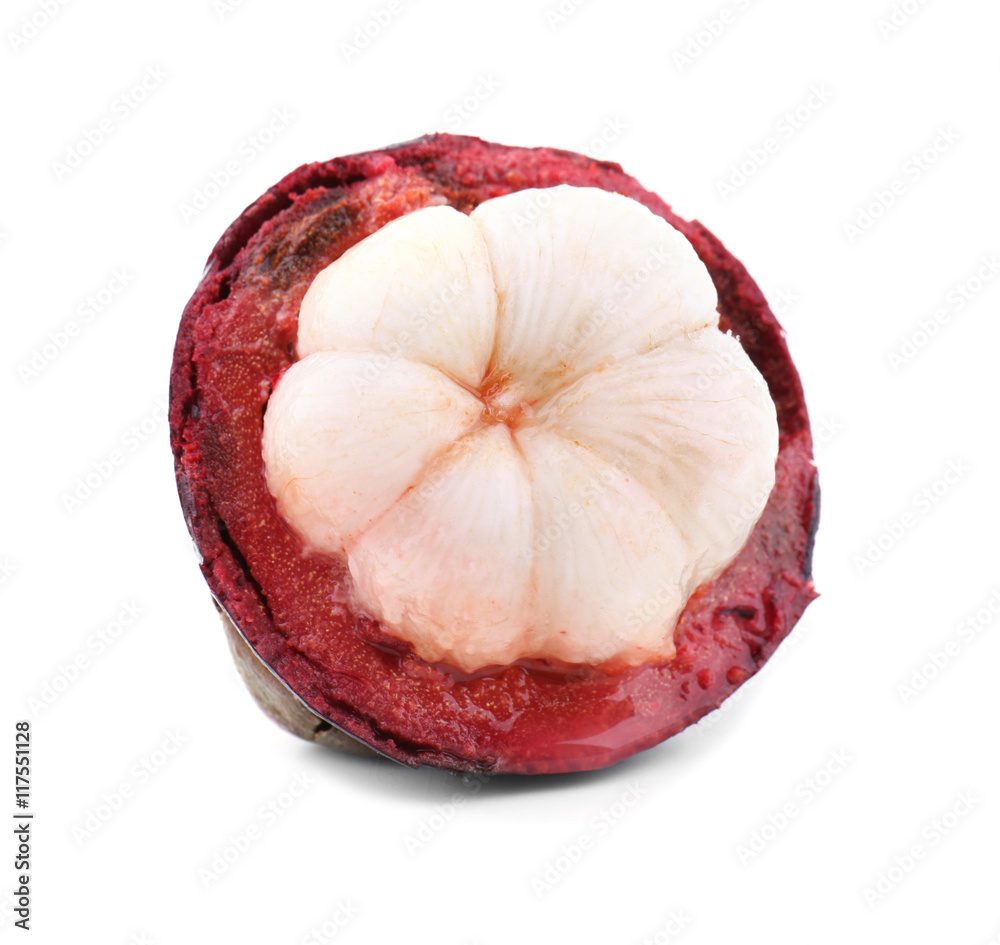 Ripe mangosteen isolated on white Ripe mangosteen isolated on white