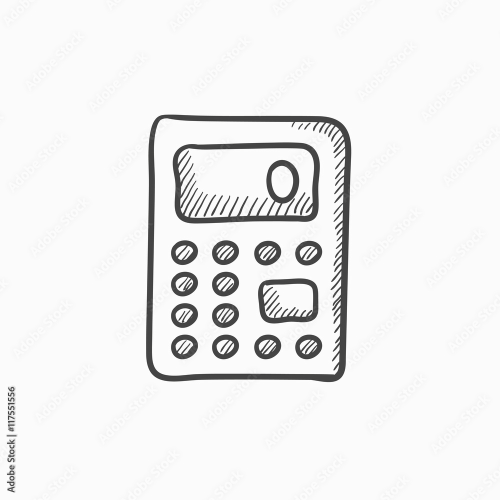 Calculator sketch icon.
