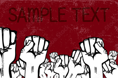 People on strike. Grunge poster.