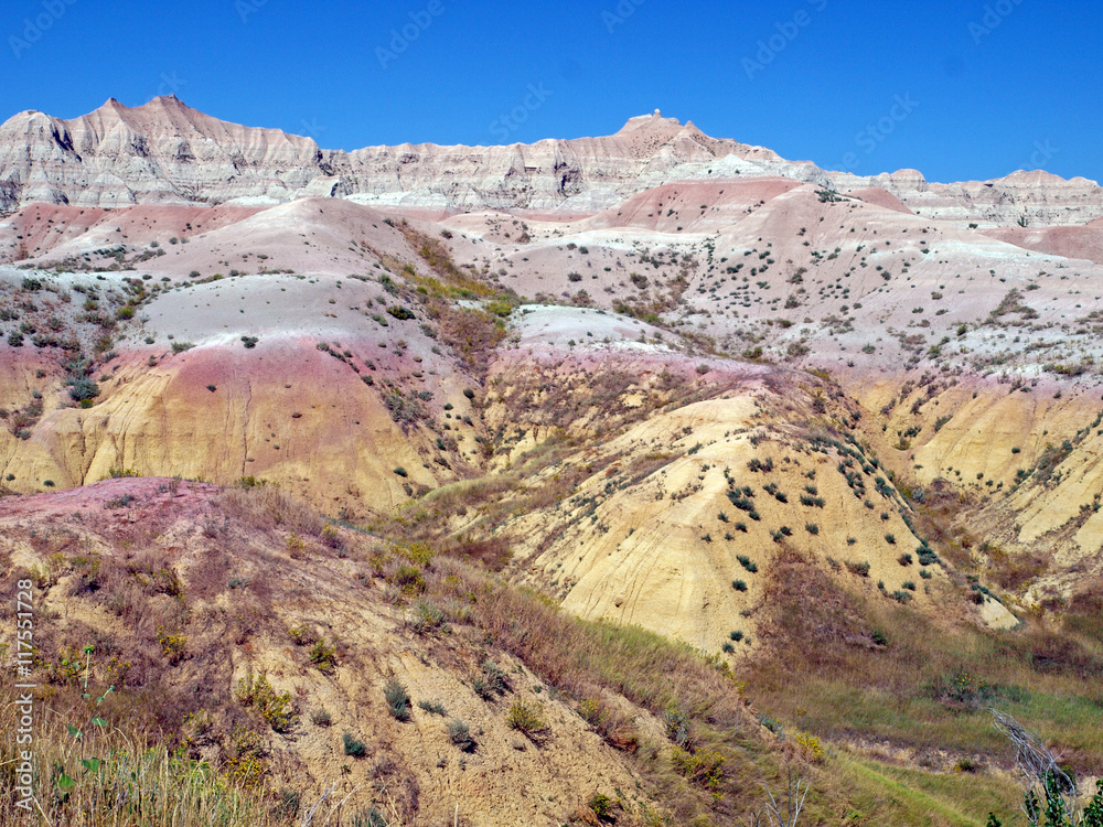 Φωτογραφία View of the colorful Conata Basin in the Badlands National Park near Wall, South Dakota, U