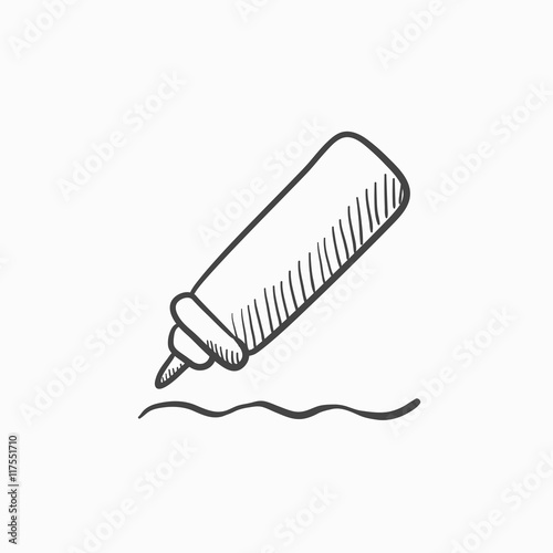 Sauce bottle sketch icon.