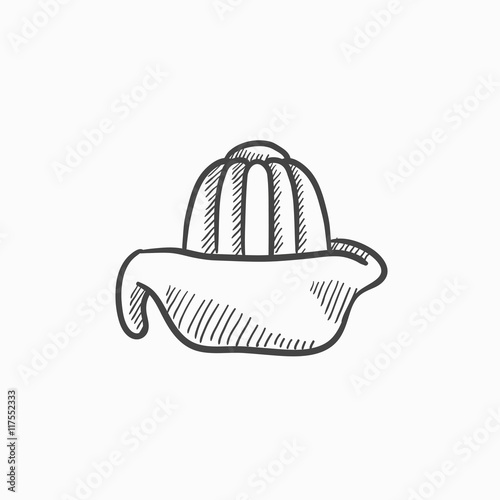 Lemon squeezer sketch icon.