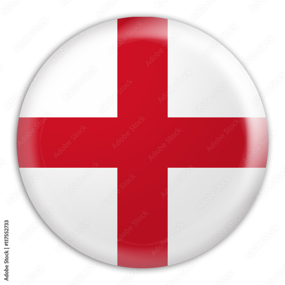 Glossy Badge Flag of England, 3d illustration Glossy Badge Flag of England, 3d illustration