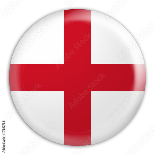 Glossy Badge Flag of England, 3d illustration