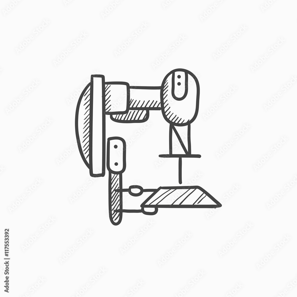Industrial automated robot sketch icon. Industrial automated robot sketch icon.