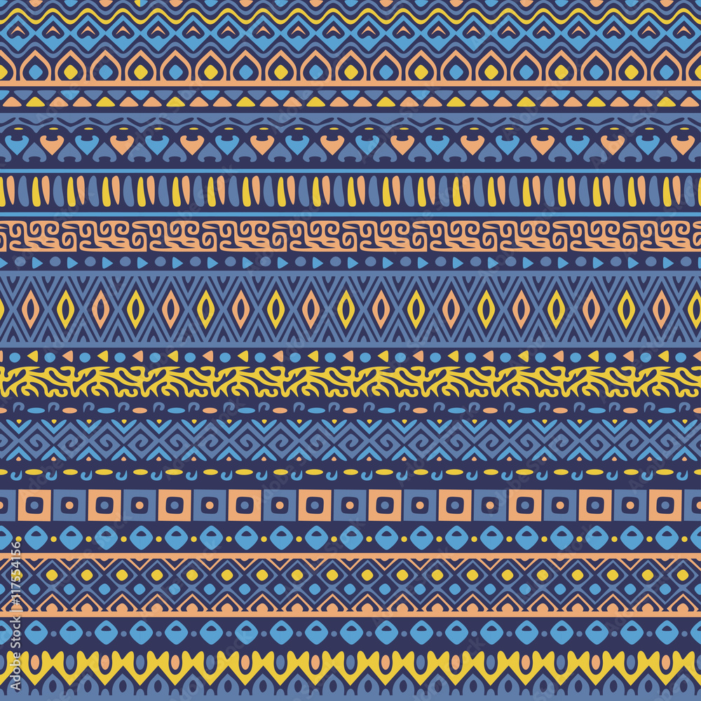 Vector african style pattern with tribal motifs. Elegant ornament with geometric hand drawn decorative stripes for prints, fabrics, backgrounds Vector african style pattern with tribal motifs. Elegant ornament with geometric hand drawn decorative stripes for prints, fabrics, backgrounds