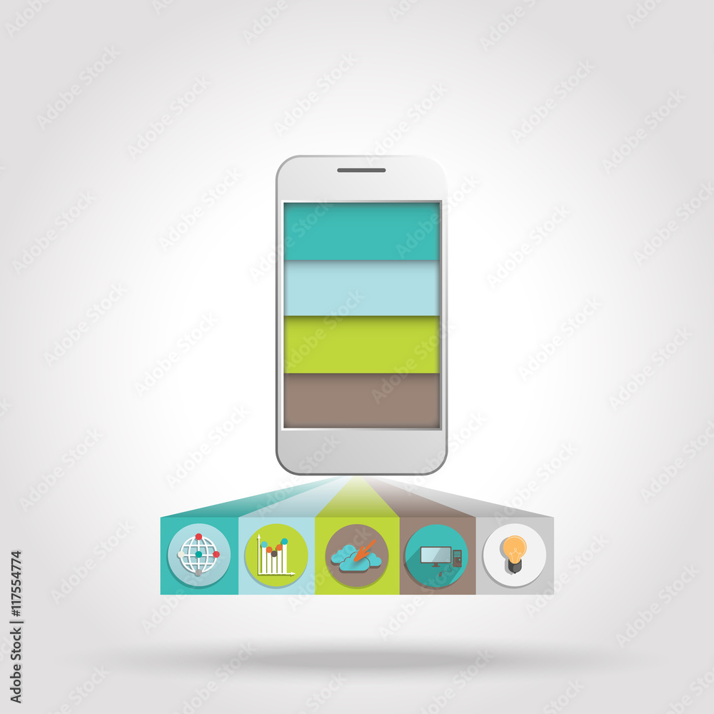 infographics use mobile applications / vector illustration concept infographics use mobile applications / vector illustration concept
