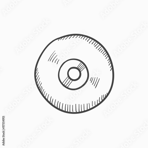 Reel tape deck player recorder sketch icon.