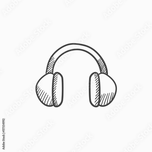Headphone sketch icon.
