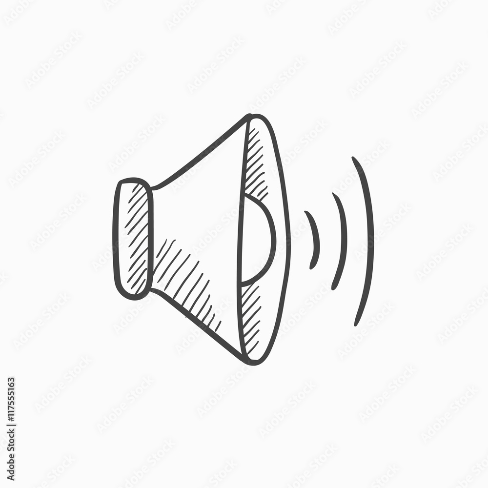 Fototapeta premium Speaker volume sketch icon.