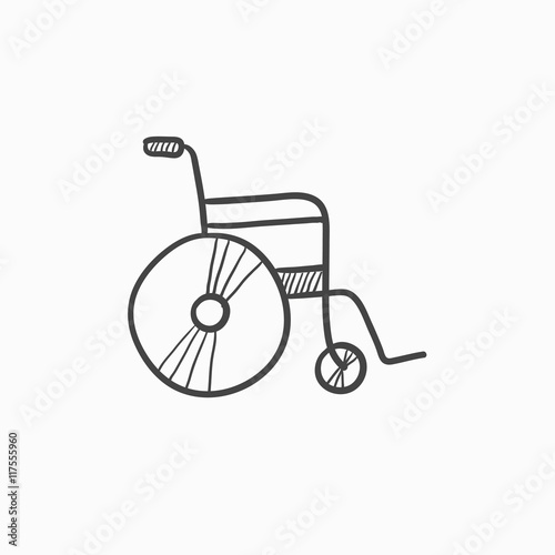 Wheelchair sketch icon.