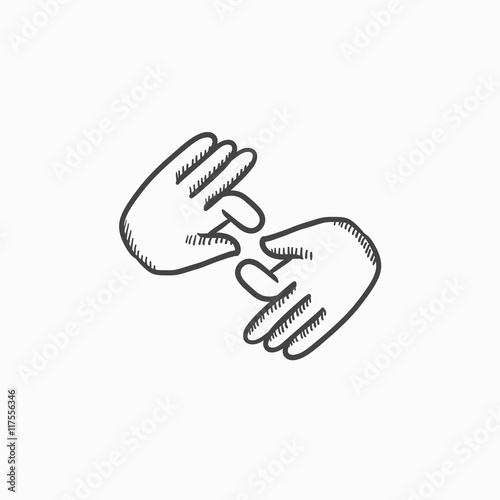 Finger language sketch icon.