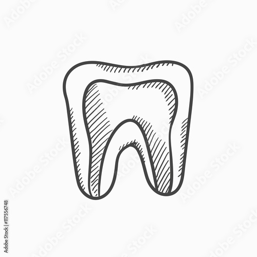 Molar tooth sketch icon.