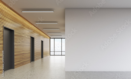 Office lobby with white wall photo