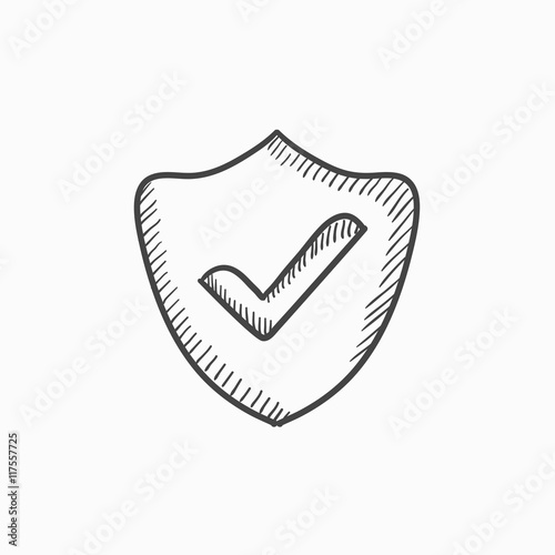 Quality is confirmed sketch icon.