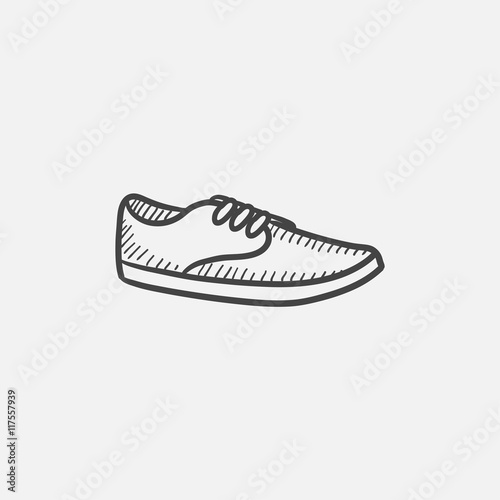 Male shoe sketch icon.