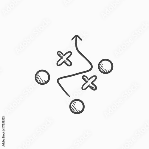 Tactical plan sketch icon.