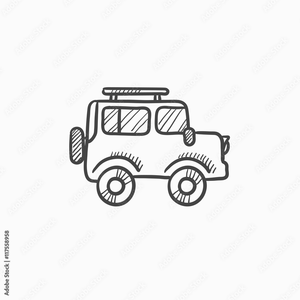 Car sketch icon.
