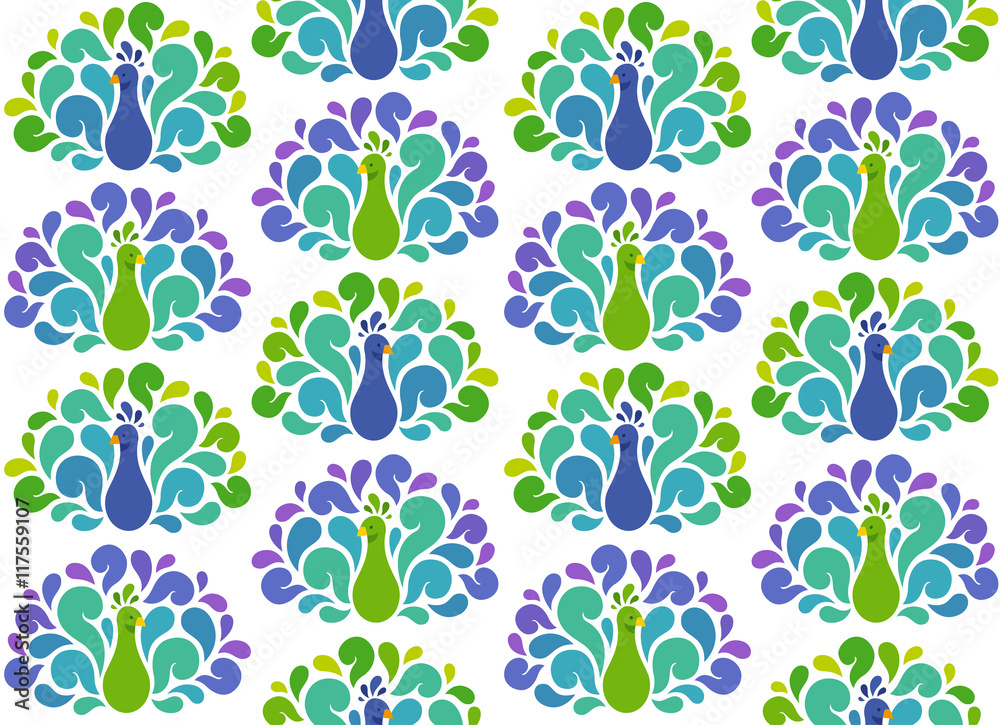 Peacocks seamless pattern Peacocks seamless pattern