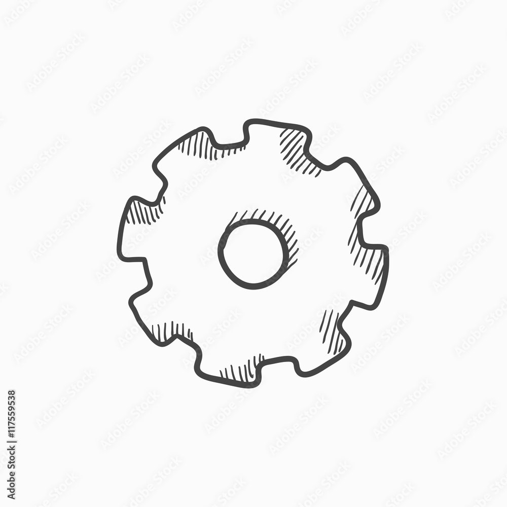 Gear sketch icon. Gear sketch icon.
