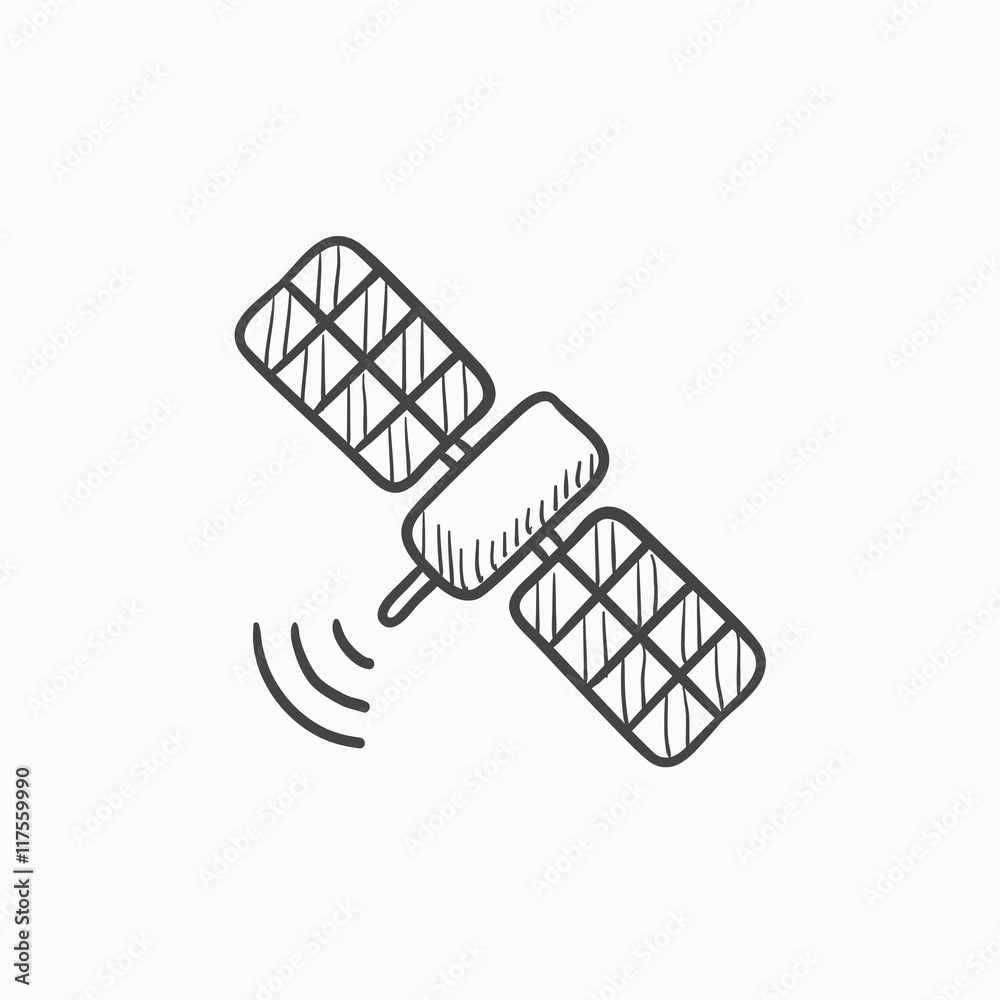Satellite sketch icon.