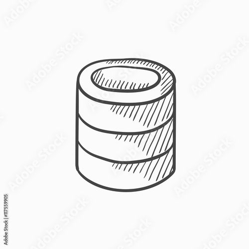 Computer server sketch icon.