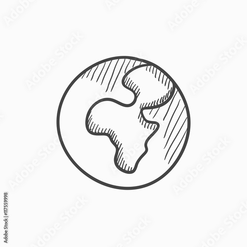 Globe sketch icon.