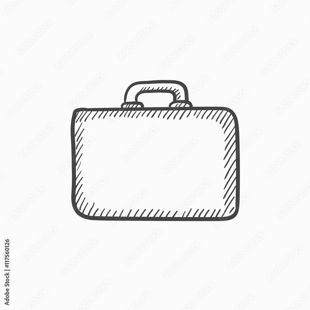 Briefcase sketch icon. Briefcase sketch icon.
