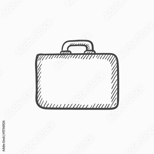 Briefcase sketch icon.