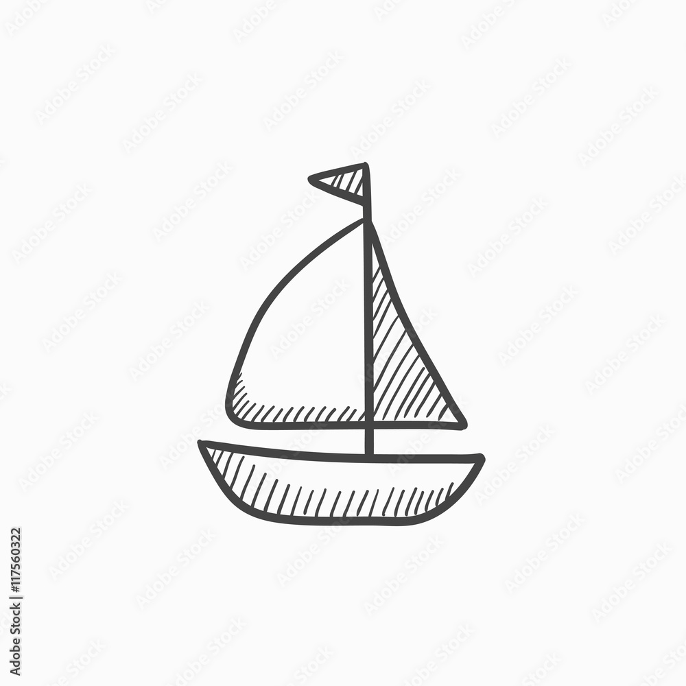 Sailboat sketch icon. Sailboat sketch icon.