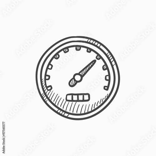 Speedometer sketch icon.