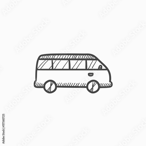Minibus sketch icon.