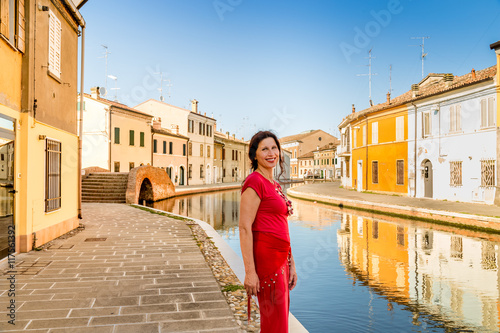 woman on the canals of ancient village © Vivida Photo PC