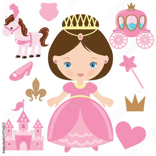 Cute princess vector illustration