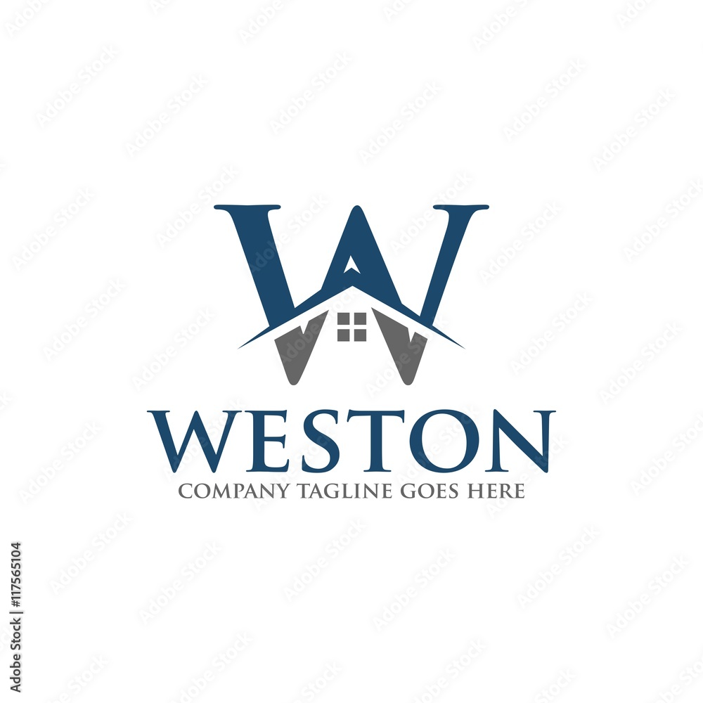 W Letter Real Estate Logo Stock Vector Adobe Stock
