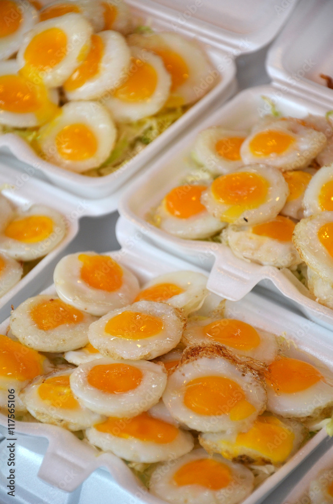 Fried quail eggs