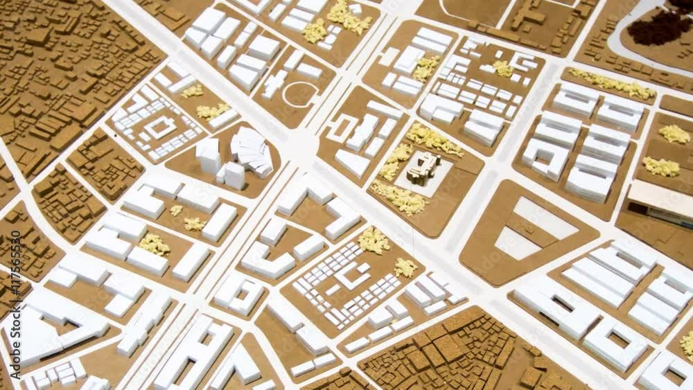 zoom in city map with 3D buildings zoom in city map with 3D buildings