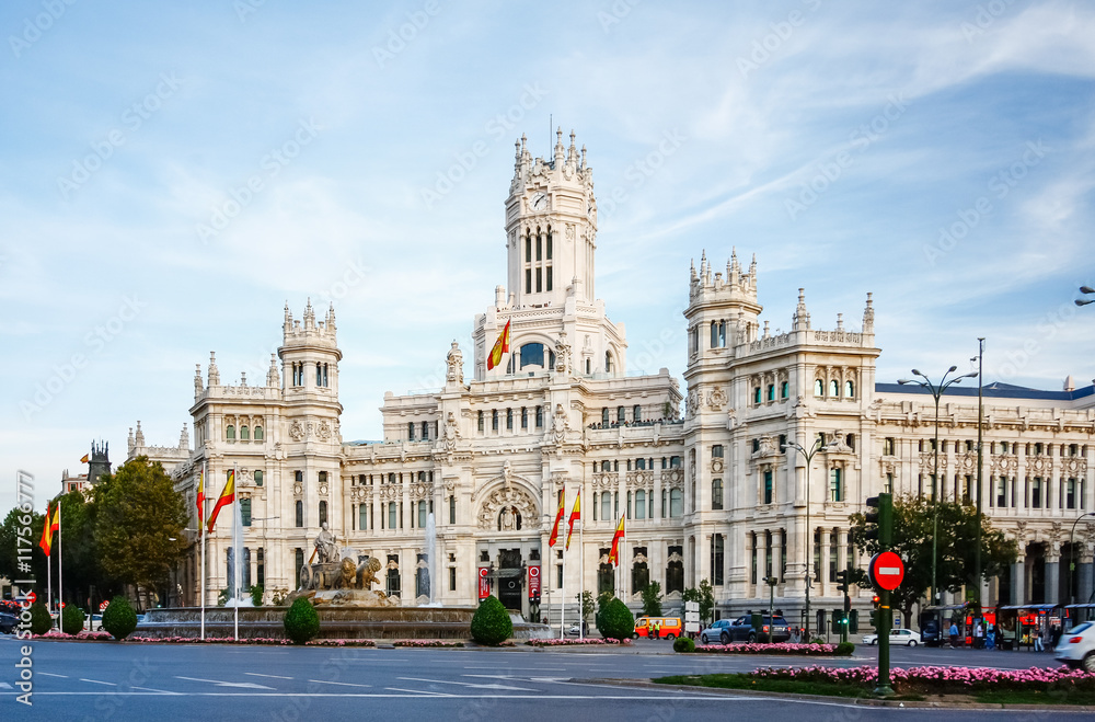 Palacio de Comunicaciones at Plaza de Cibeles in Madrid, Spain