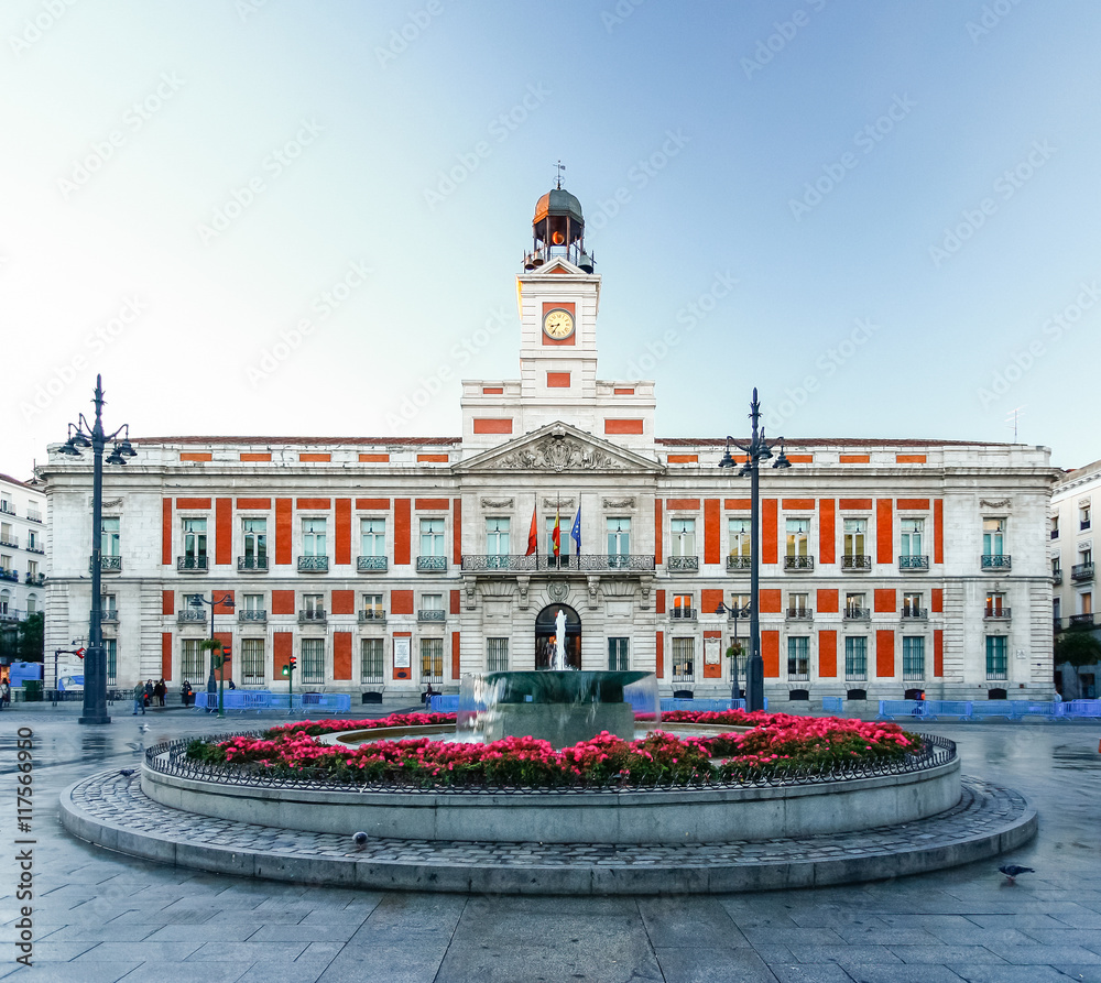 The old Post office at Puerta del Sol, Km 0, Madrid, Spain