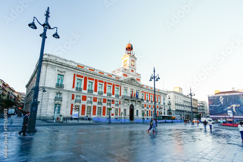 The old Post office at Puerta del Sol, Km 0, Madrid, Spain