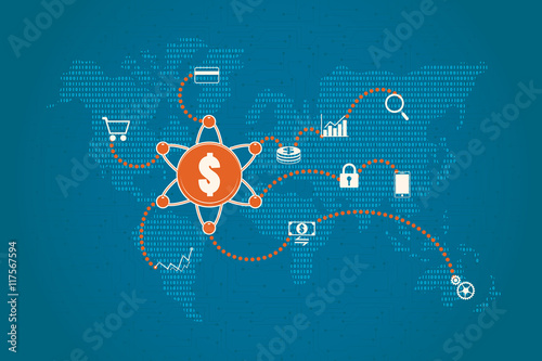 Fintech. Financial technology and business investment concept.