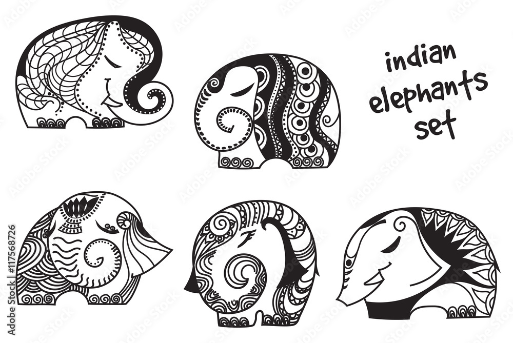 indian elephants set