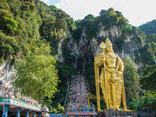 KUALA LUMPUR, MALAYSIA - MAR 1: Tourist and Lord Murugan Statue